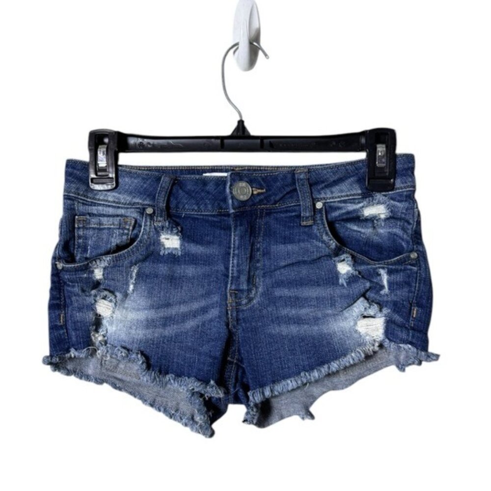 RSQ Women’s Cabo Cut-Off Jean Shorts Size 0 Festival Distressed Low Rise…